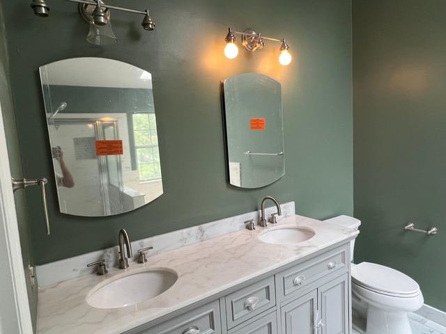 Double vanity & sage green repaint