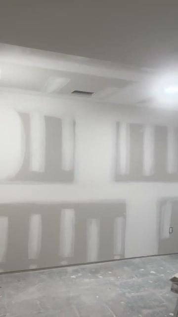 Basement sheetrock — taped & ready for paint